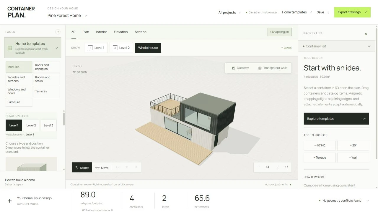 About Container Plan — House Plans & 3D Home Builder