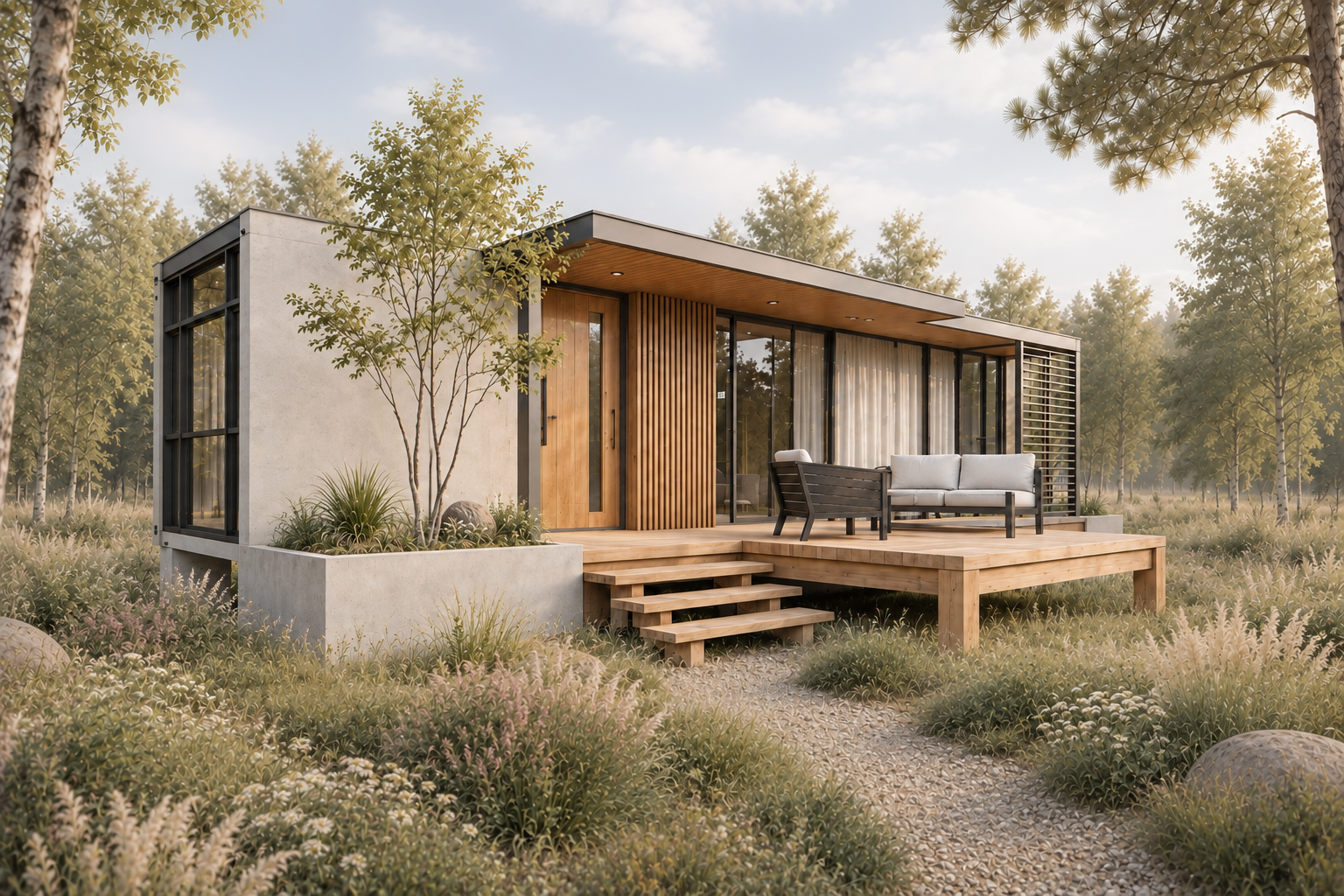 Cedar Retreat container home exterior