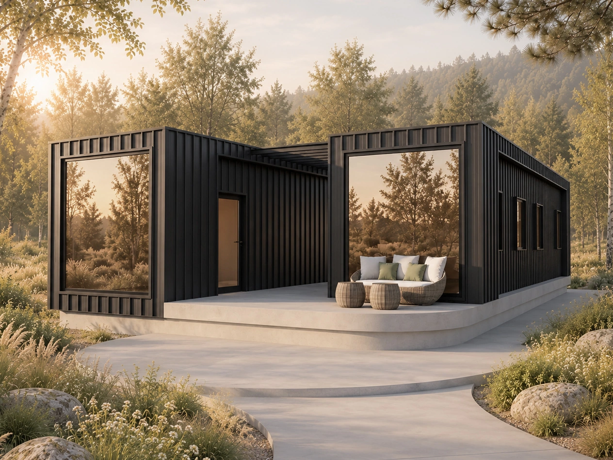 Courtyard Twin container home exterior