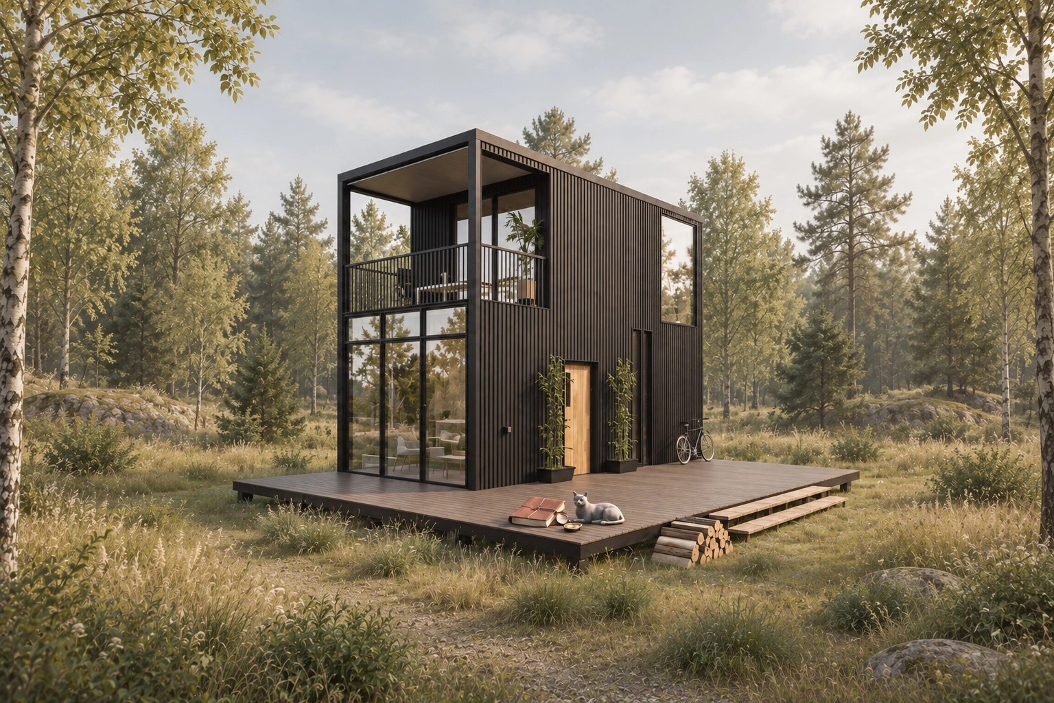 Lookout Cabin timber-frame tiny house exterior