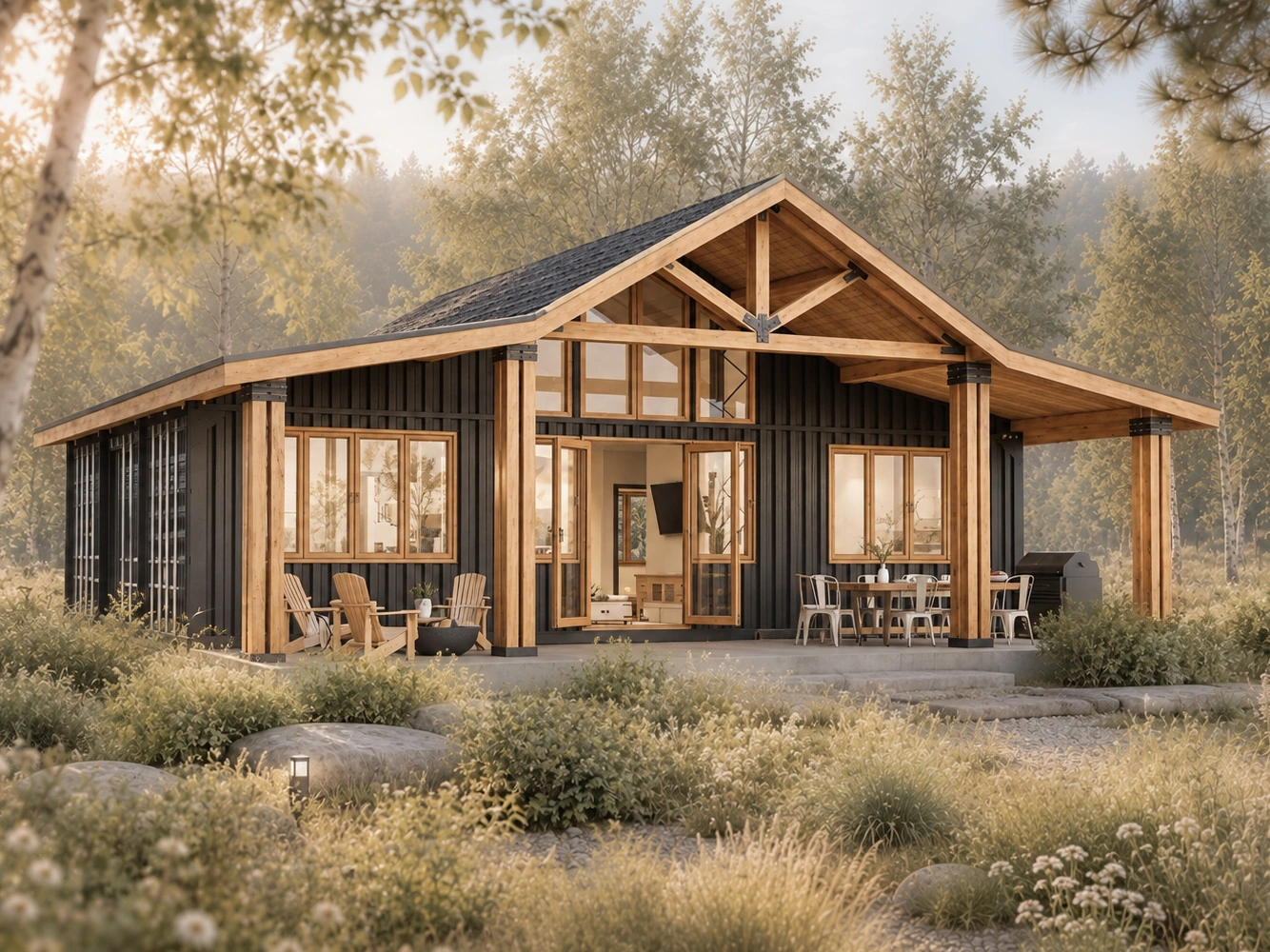 Timber Hall container home exterior